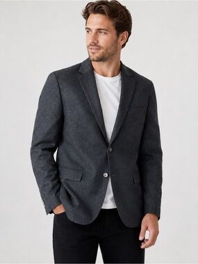 Gap Men's Gray Wool Blazer Jacket Size L Two-Button